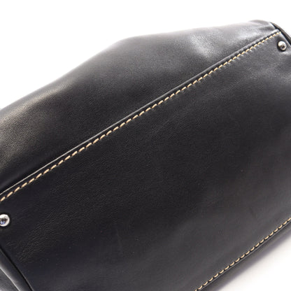 ロゴ チェーンショルダーバッグ ラムスキン ブラック シルバー金具 シャネル バッグ CHANEL