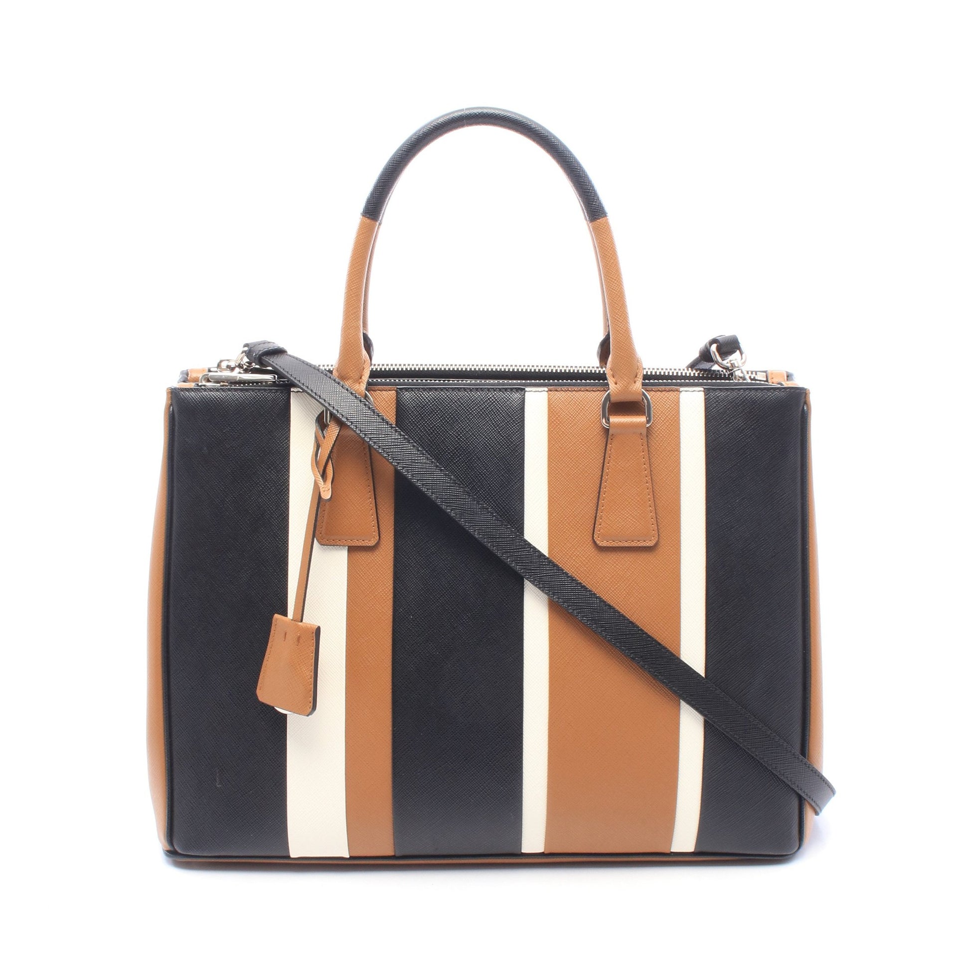 ガレリア 2WAY ハンドバッグ トートバッグ サフィアーノレザー ブラック ブラウン ホワイト プラダ バッグ PRADA