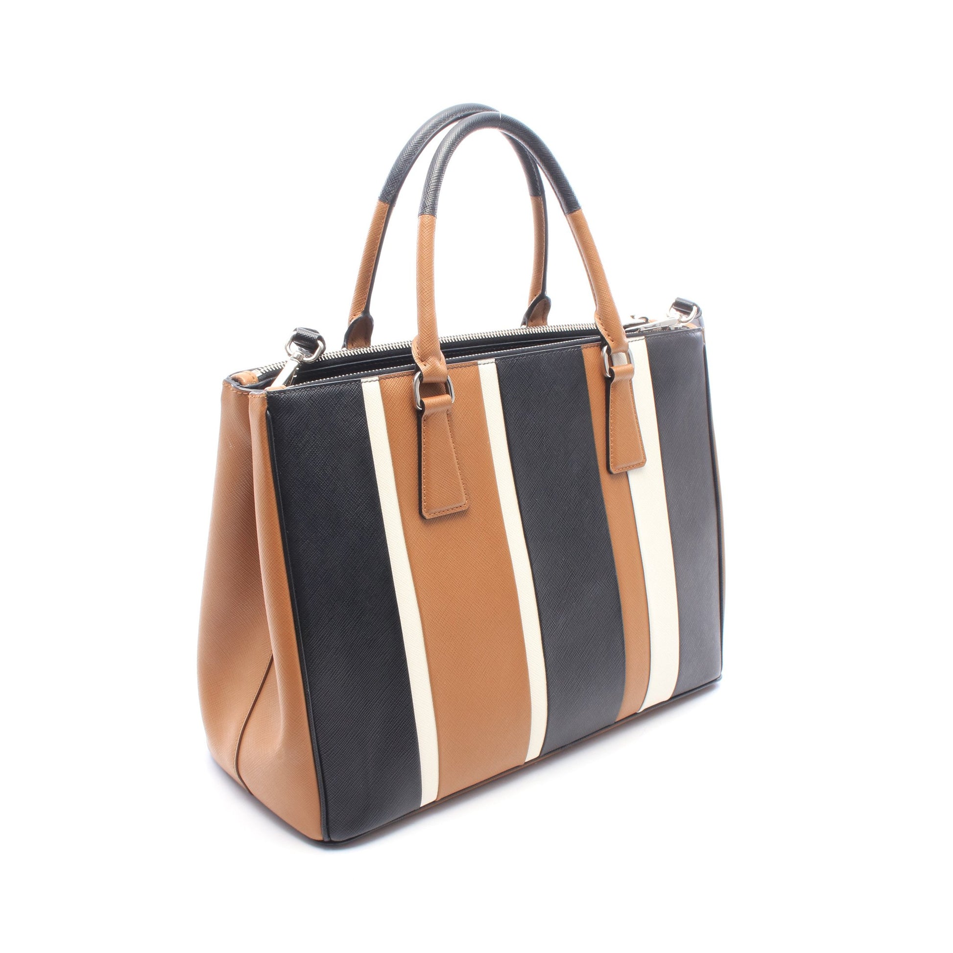 ガレリア 2WAY ハンドバッグ トートバッグ サフィアーノレザー ブラック ブラウン ホワイト プラダ バッグ PRADA