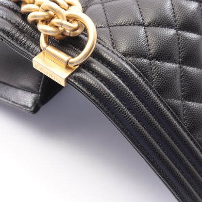ボーイシャネル チェーンショルダーバッグ キャビアスキン ブラック ゴールド金具 シャネル バッグ CHANEL