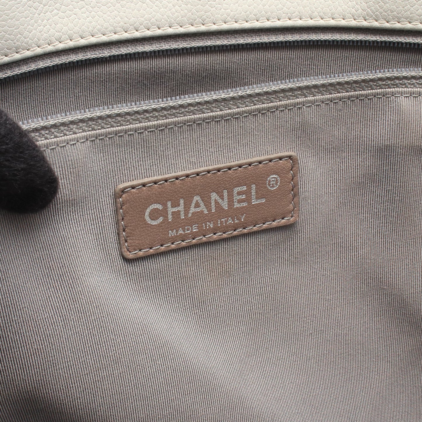 マトラッセ デカココマーク ハンドバッグ トートバッグ キャビアスキン ホワイト シルバー金具 シャネル バッグ CHANEL