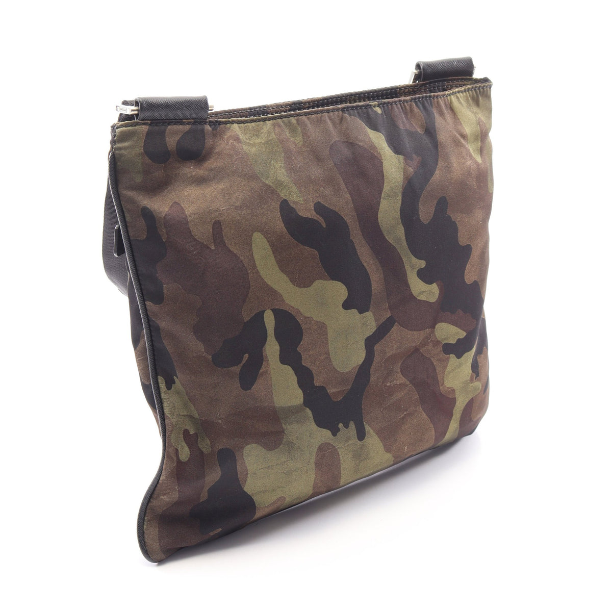 TESSUTO CAMOUFL ショルダーバッグ ナイロン サフィアーノレザー カーキグリーン ブラウン ブラック プラダ バッグ PRADA