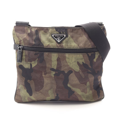 TESSUTO CAMOUFL ショルダーバッグ ナイロン サフィアーノレザー カーキグリーン ブラウン ブラック プラダ バッグ PRADA