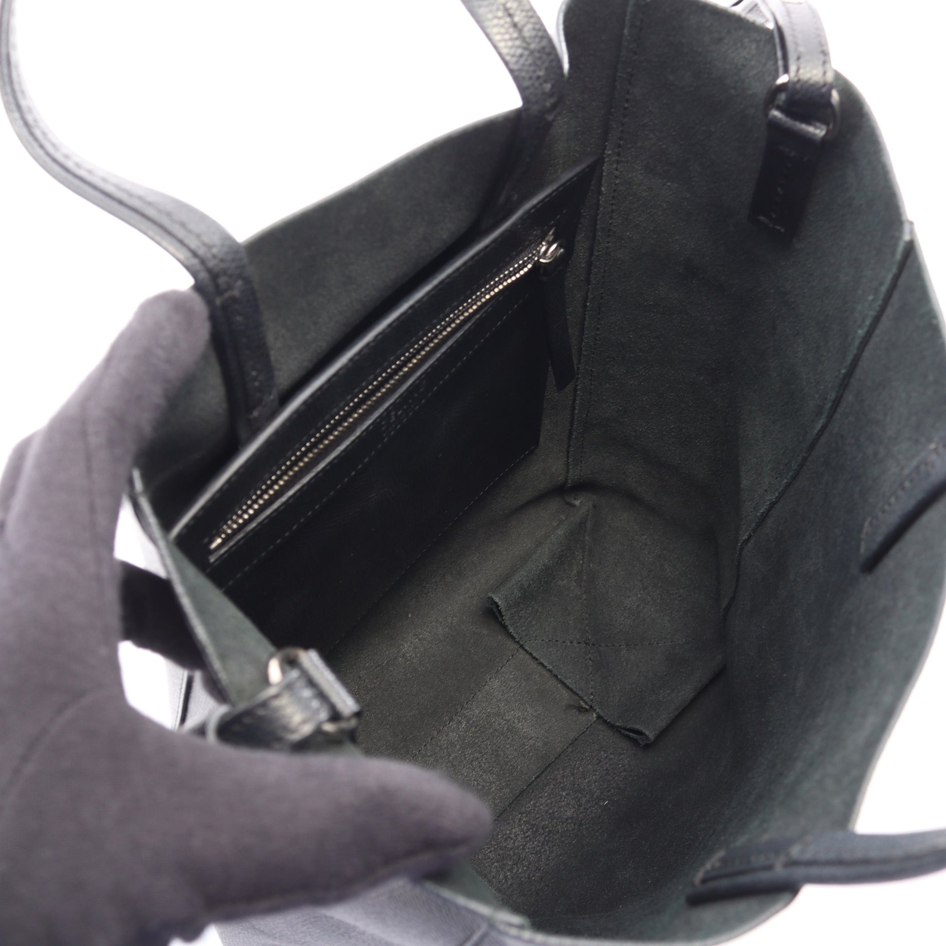 バーティカル スモール カバ 2WAY ハンドバッグ トートバッグ レザー ブラック セリーヌ バッグ CELINE