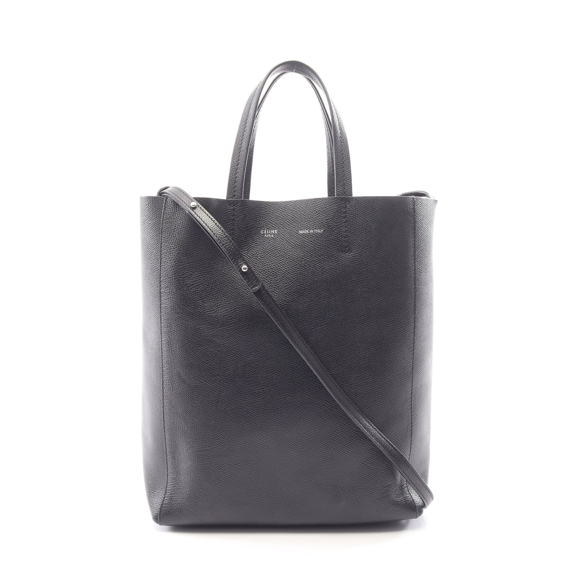 バーティカル スモール カバ 2WAY ハンドバッグ トートバッグ レザー ブラック セリーヌ バッグ CELINE