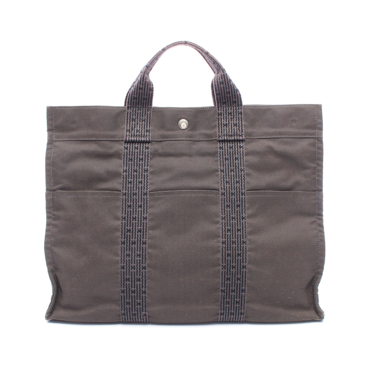 エールラインMM ハンドバッグ トートバッグ キャンバス グレー シルバー金具 エルメス バッグ HERMES