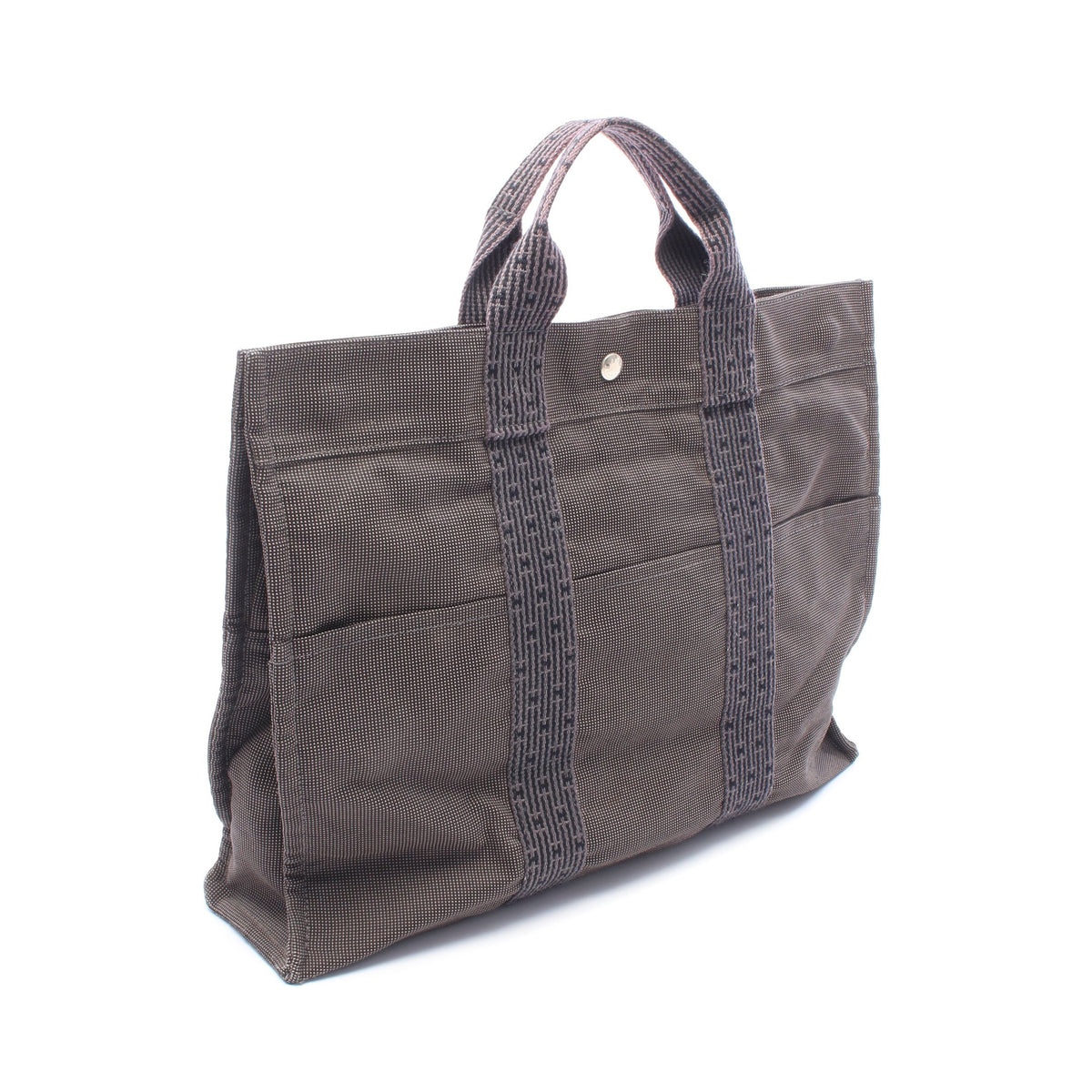 エールラインMM ハンドバッグ トートバッグ キャンバス グレー シルバー金具 エルメス バッグ HERMES