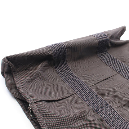 エールラインMM ハンドバッグ トートバッグ キャンバス グレー シルバー金具 エルメス バッグ HERMES