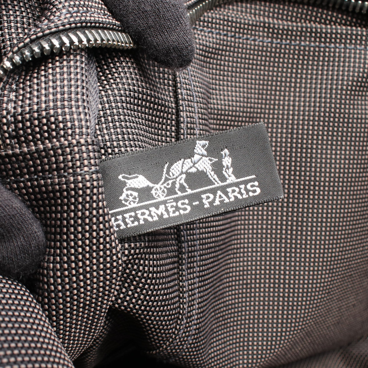 エールラインMM ハンドバッグ トートバッグ キャンバス グレー シルバー金具 エルメス バッグ HERMES