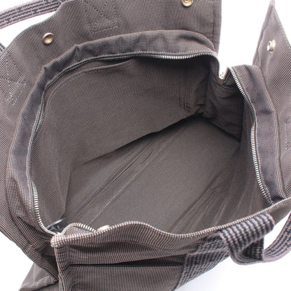 エールラインMM ハンドバッグ トートバッグ キャンバス グレー シルバー金具 エルメス バッグ HERMES