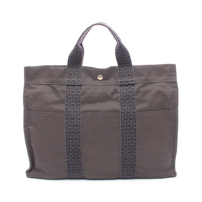 エールラインMM ハンドバッグ トートバッグ キャンバス グレー シルバー金具 エルメス バッグ HERMES