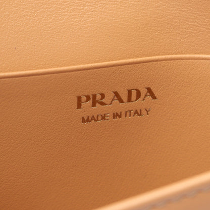 CROCHET TRAIANGO ショルダーバッグ ラフィア レザー ベージュ ライトブラウン プラダ バッグ PRADA