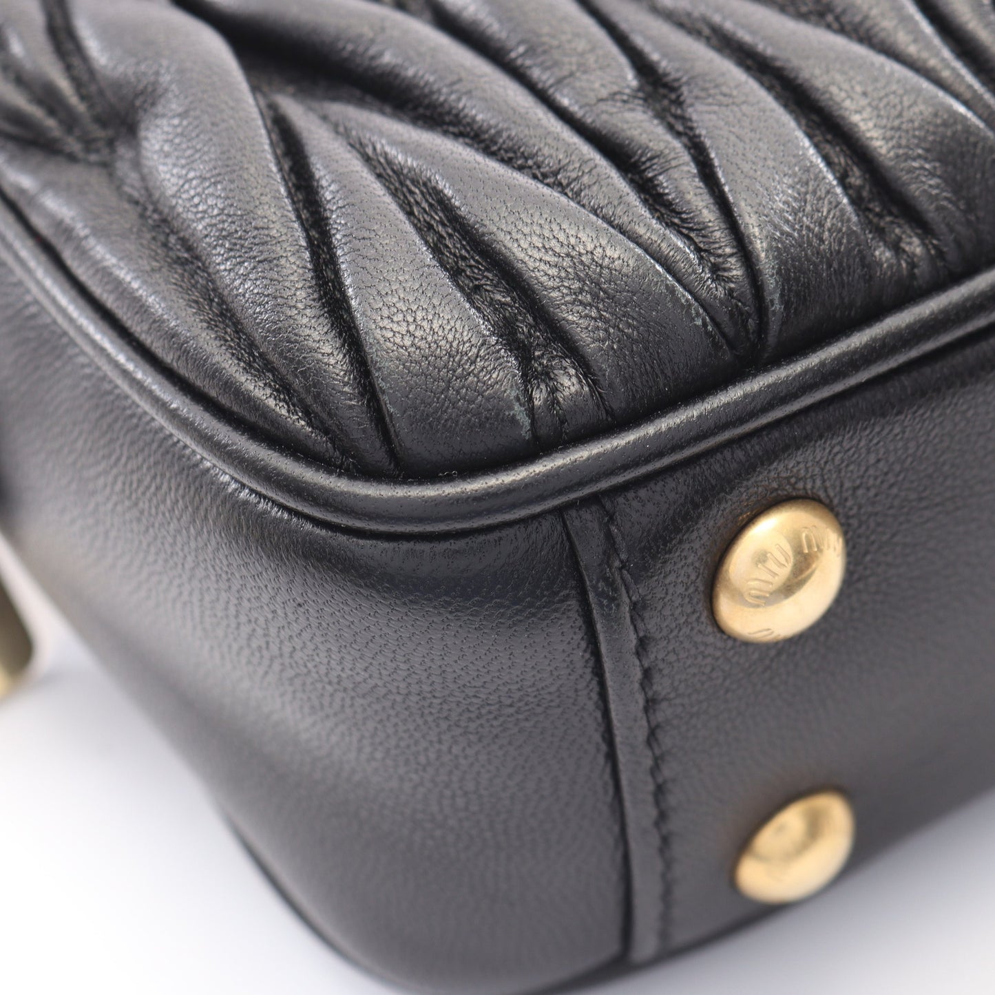 MATELASSE マテラッセ 2WAY ハンドバッグ レザー ブラック ミュウミュウ バッグ miu miu