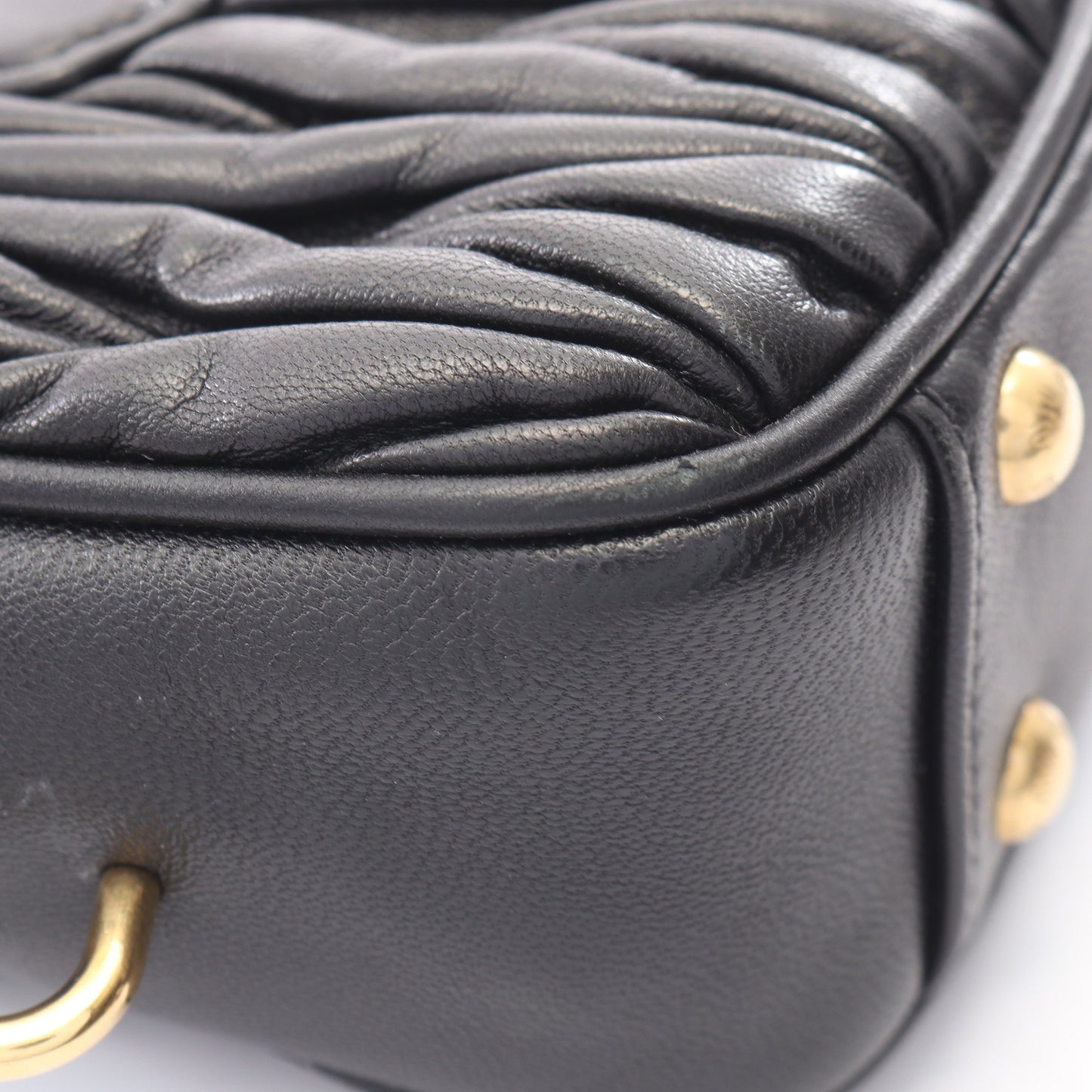 MATELASSE マテラッセ 2WAY ハンドバッグ レザー ブラック ミュウミュウ バッグ miu miu