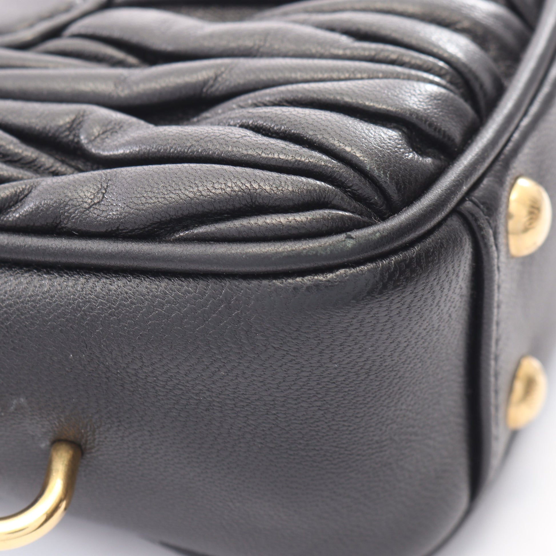 MATELASSE マテラッセ 2WAY ハンドバッグ レザー ブラック ミュウミュウ バッグ miu miu