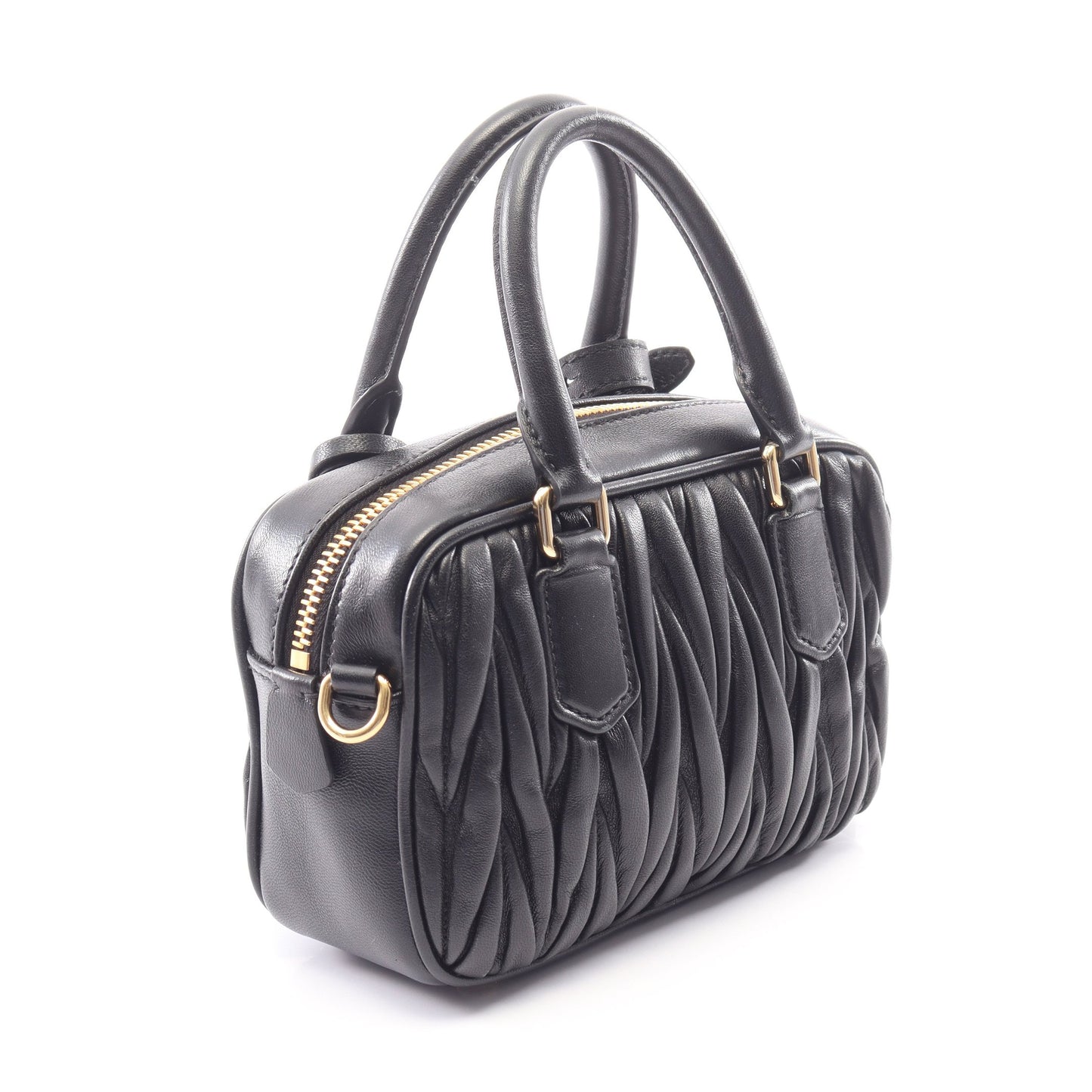 MATELASSE マテラッセ 2WAY ハンドバッグ レザー ブラック ミュウミュウ バッグ miu miu