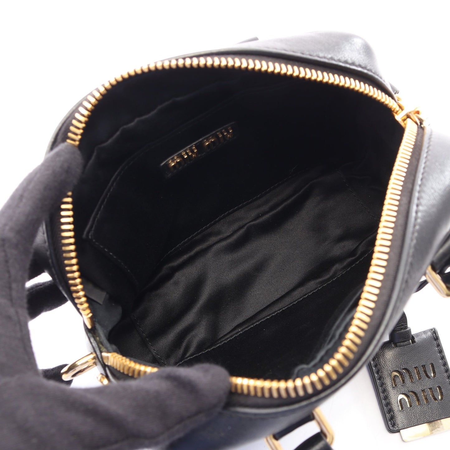 MATELASSE マテラッセ 2WAY ハンドバッグ レザー ブラック ミュウミュウ バッグ miu miu