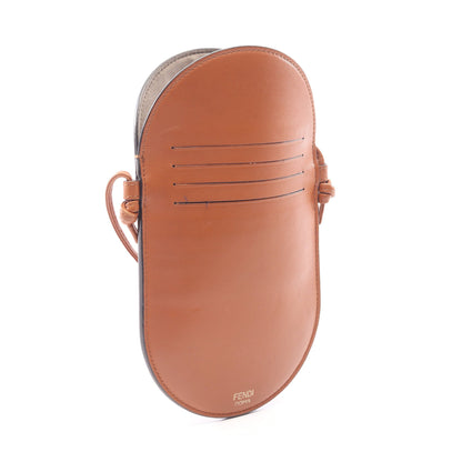 PHONE HOLDER ショルダーバッグ レザー スエード ブラウン フェンディ バッグ FENDI
