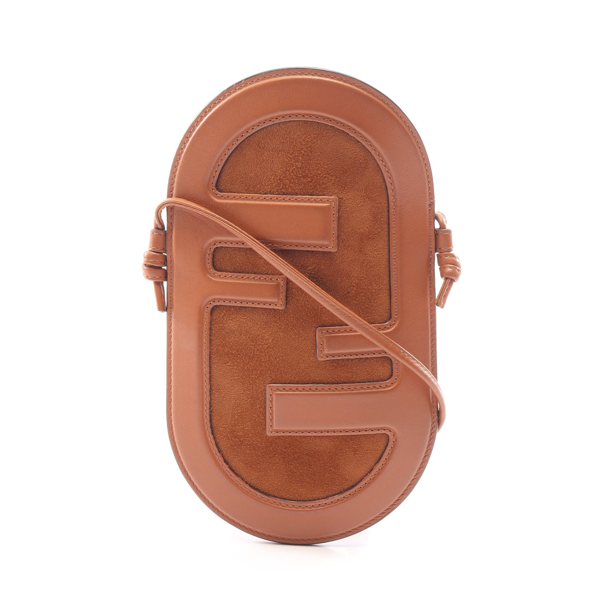 PHONE HOLDER ショルダーバッグ レザー スエード ブラウン フェンディ バッグ FENDI