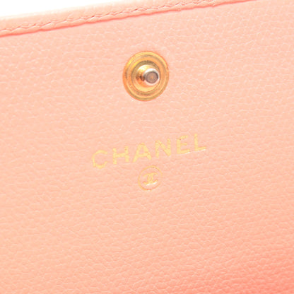 ココボタン 二つ折り財布 レザー ピンク ゴールド金具 シャネル 財布・小物 CHANEL