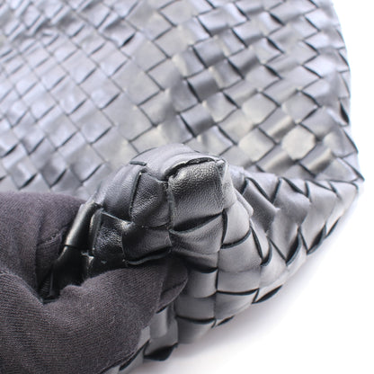 HOP ラージ イントレチャート ワンショルダーバッグ レザー ブラック ボッテガヴェネタ バッグ BOTTEGA VENETA