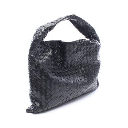 HOP ラージ イントレチャート ワンショルダーバッグ レザー ブラック ボッテガヴェネタ バッグ BOTTEGA VENETA