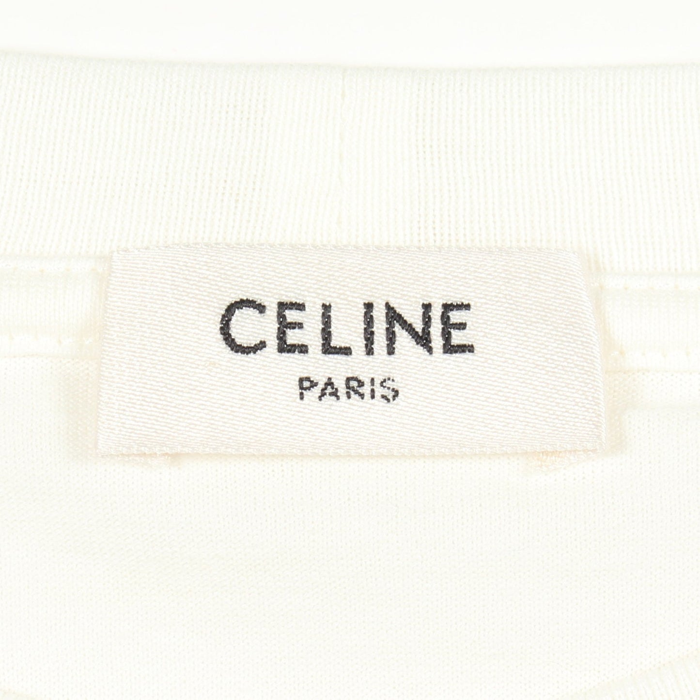 ロゴプリント クロップド 半袖Tシャツ コットン ホワイト セリーヌ
