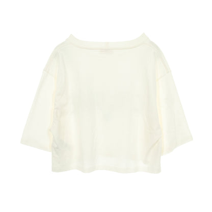 ロゴプリント クロップド 半袖Tシャツ コットン ホワイト セリーヌ