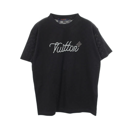 ビーズLV ダミエジャカード 半袖Tシャツ コットン ブラック ルイヴィトン