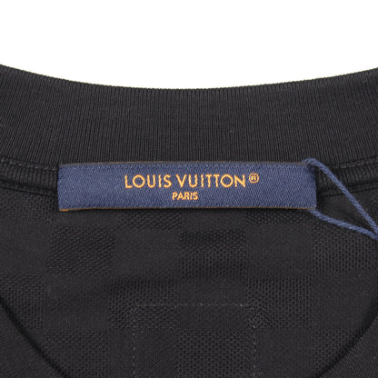 ビーズLV ダミエジャカード 半袖Tシャツ コットン ブラック ルイヴィトン