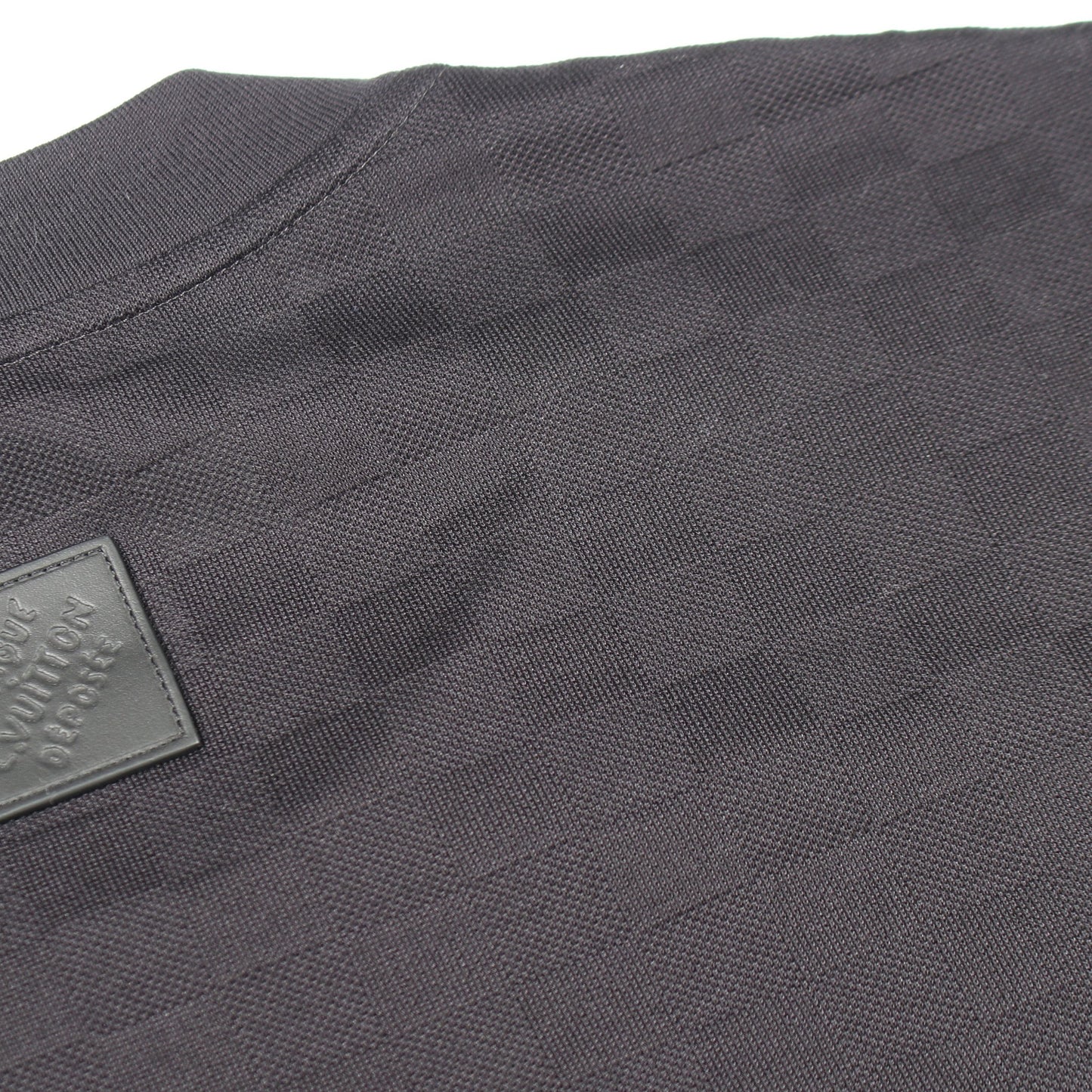 ビーズLV ダミエジャカード 半袖Tシャツ コットン ブラック ルイヴィトン