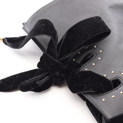 スタッズ レースアップ ニーハイ ブーツ レザー ブラック アレキサンダーマックイーン シューズ ALEXANDER MCQUEEN