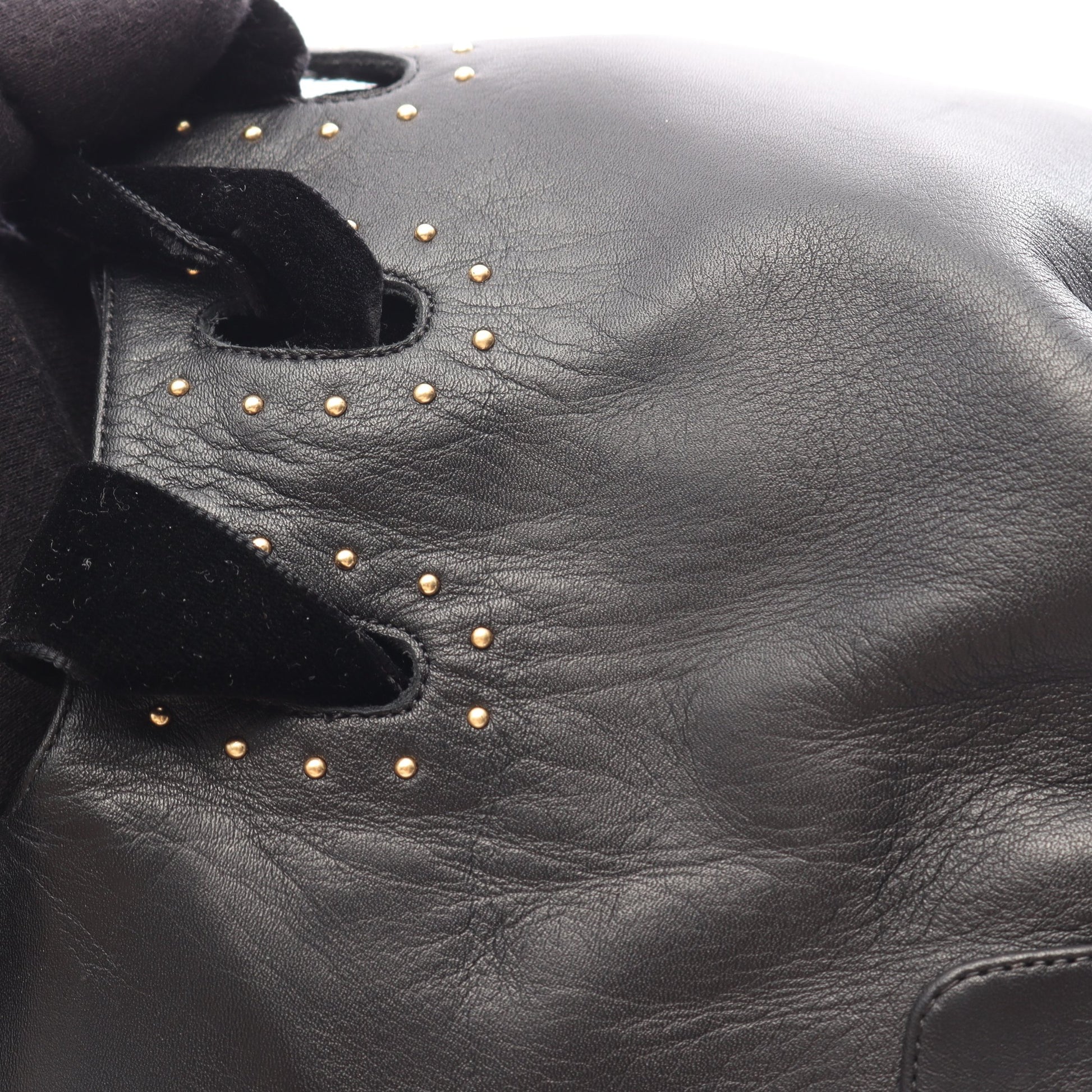スタッズ レースアップ ニーハイ ブーツ レザー ブラック アレキサンダーマックイーン シューズ ALEXANDER MCQUEEN