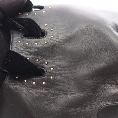 スタッズ レースアップ ニーハイ ブーツ レザー ブラック アレキサンダーマックイーン シューズ ALEXANDER MCQUEEN