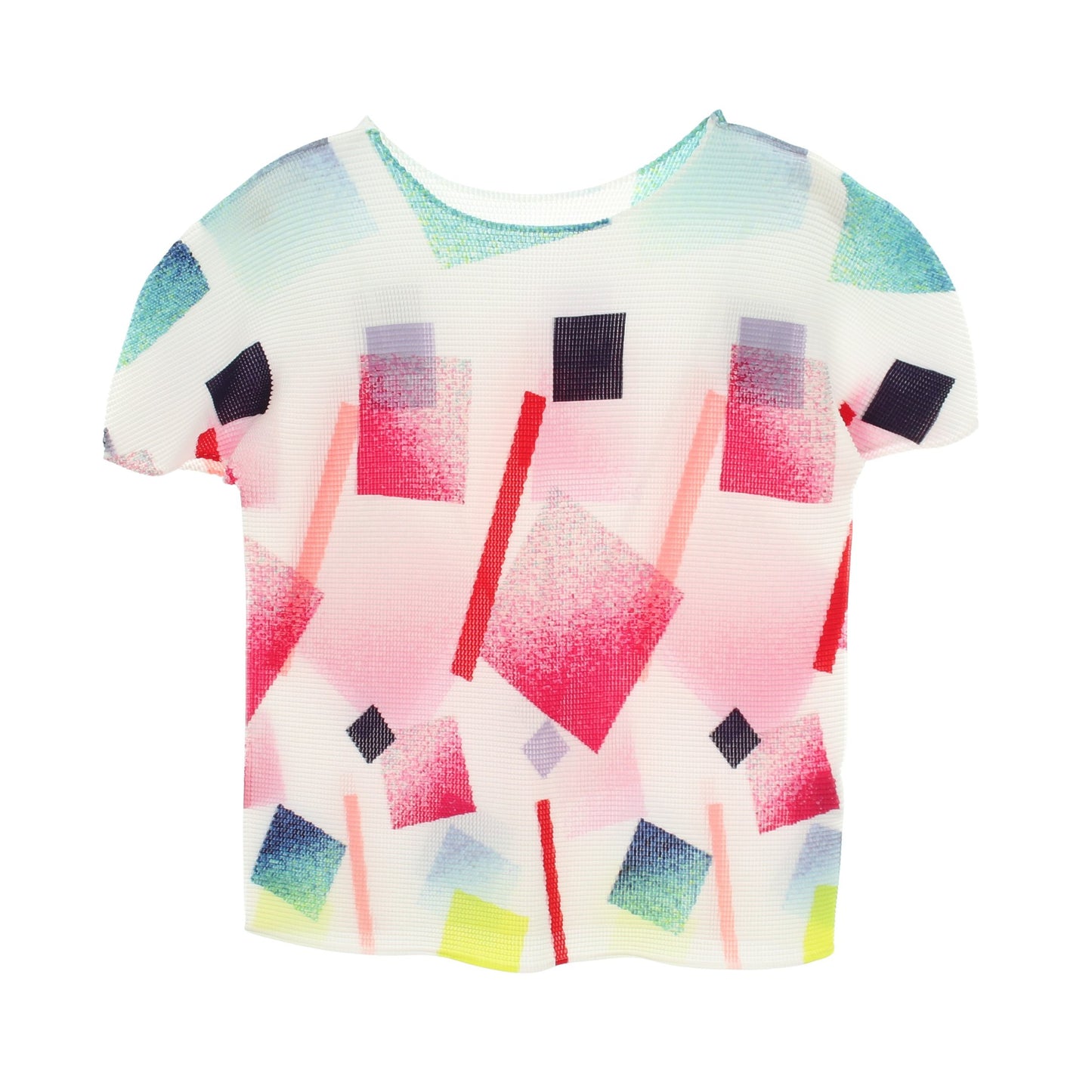 STRETCH PLEATS 1 SUGAR CUBE トップス ホワイト マルチカラー ミーイッセイミヤケ