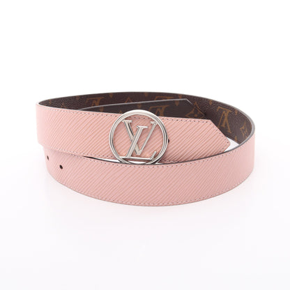 サンチュール LVサークル エピ ローズバレリーヌ リバーシブル ベルト PVC レザー ブラウン ピンク ルイヴィトン