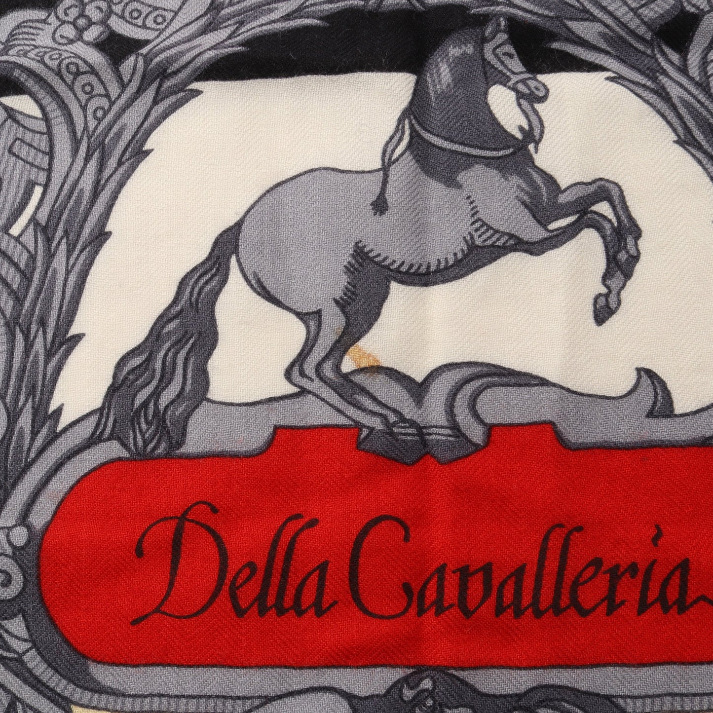 カレジェアン カレ140 Della Cavalleria スカーフ ショール カシミヤ シルク アイボリー ブラック マルチカラー エルメス