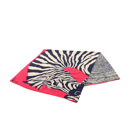 カレジェアン カレ140 Zebra Pegasus スカーフ カシミヤ シルク ピンクパープル ネイビー マルチカラー エルメス 財布・小物 HERMES