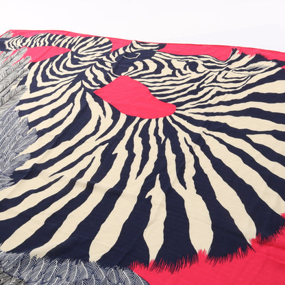カレジェアン カレ140 Zebra Pegasus スカーフ カシミヤ シルク ピンクパープル ネイビー マルチカラー エルメス 財布・小物 HERMES