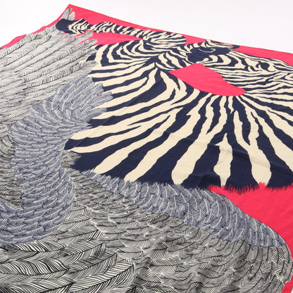 カレジェアン カレ140 Zebra Pegasus スカーフ カシミヤ シルク ピンクパープル ネイビー マルチカラー エルメス 財布・小物 HERMES
