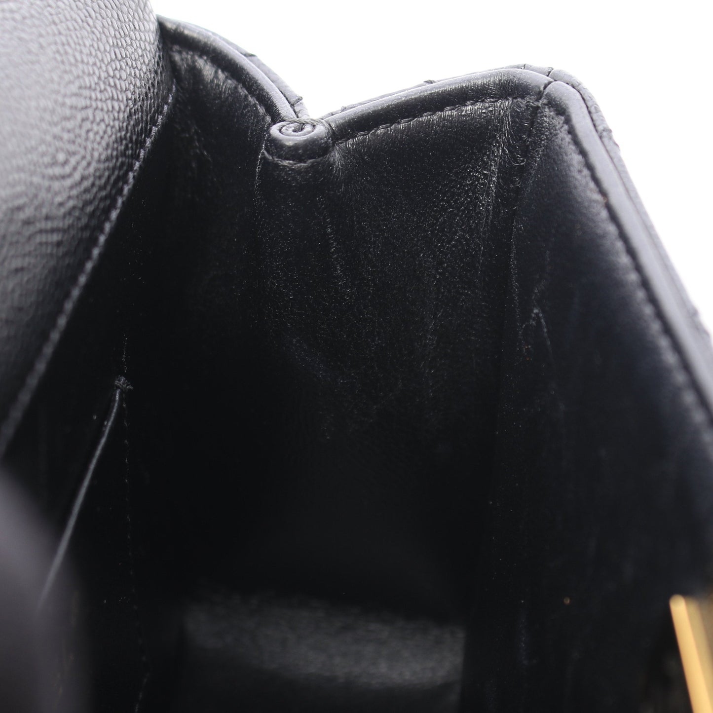 マトラッセ トップハンドル 2WAY チェーンショルダーバッグ キャビアスキン ブラック ゴールド金具 シャネル