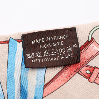 ツイリー JUMPING リボン スカーフ シルク ベージュ マルチカラー エルメス 財布・小物 HERMES