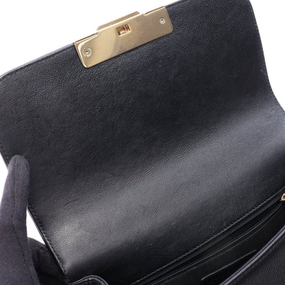 マトラッセ クイックラベル 2WAY チェーンショルダーバッグ キャビアスキン ブラック ゴールド金具 シャネル バッグ CHANEL