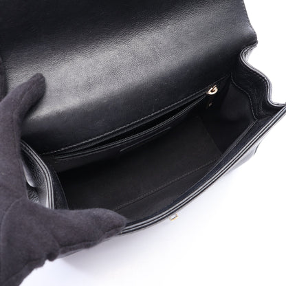 マトラッセ クイックラベル 2WAY チェーンショルダーバッグ キャビアスキン ブラック ゴールド金具 シャネル バッグ CHANEL