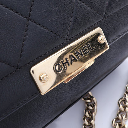 マトラッセ クイックラベル 2WAY チェーンショルダーバッグ キャビアスキン ブラック ゴールド金具 シャネル バッグ CHANEL
