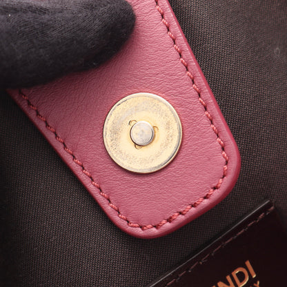 ズッキーノ ワンショルダーバッグ キャンバス レザー ベージュ ダスティピンク フェンディ バッグ FENDI