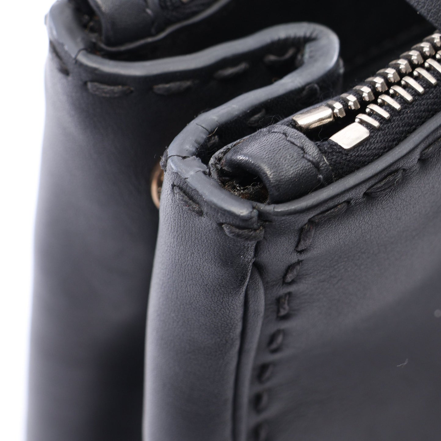 CITY CALF ガレリア 2WAY ハンドバッグ レザー ブラック プラダ