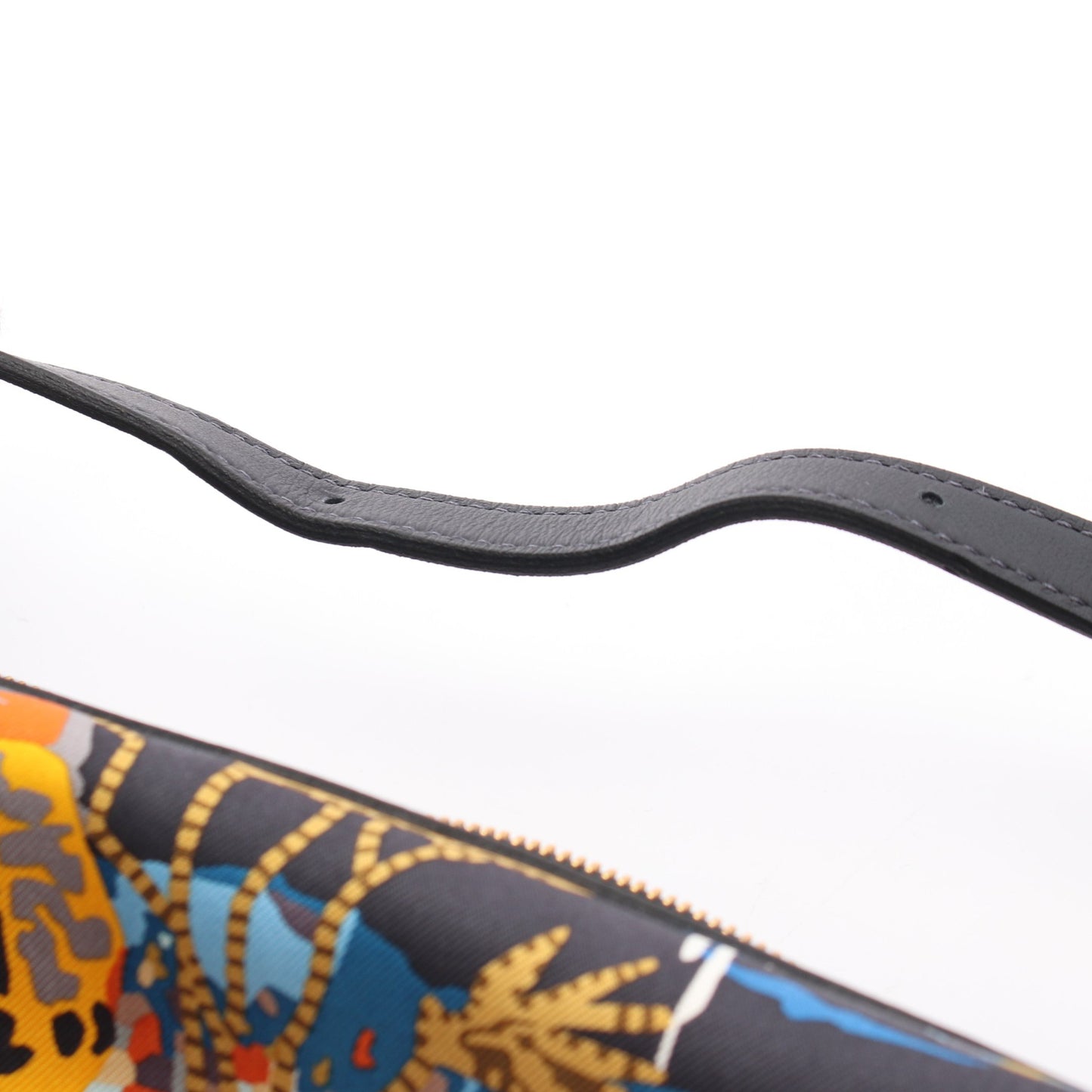 シュルソワ トゥーゴー キャバン ショルダーバッグ シルク ヴォースイフト ダークネイビー マルチカラー ゴールド金具 K刻印 エルメス