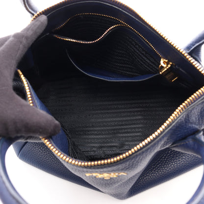 VIT DAINO 2WAY ハンドバッグ トートバッグ レザー ネイビー プラダ