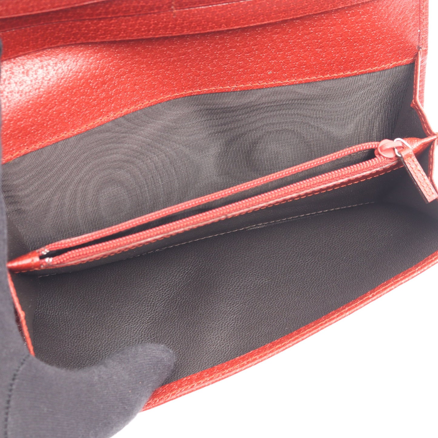 ZIP長財布 二つ折り長財布 レザー レッド グッチ